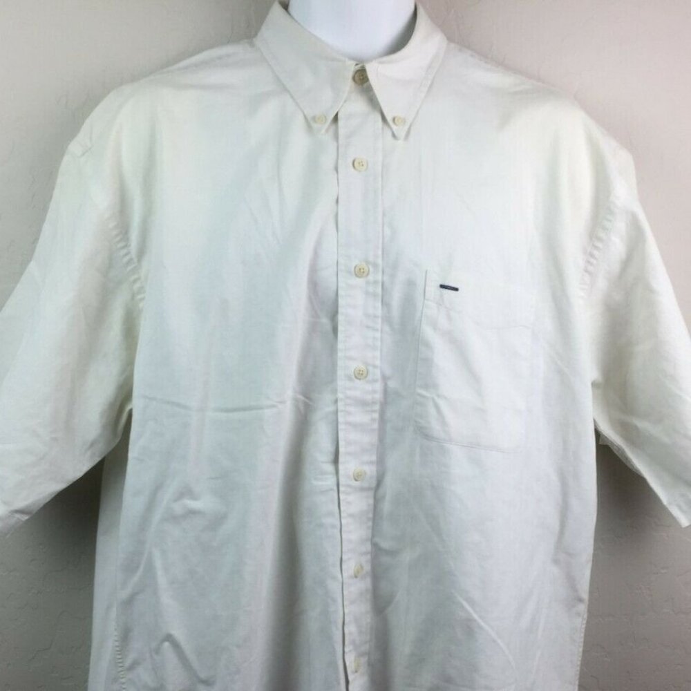 Club Room Mens White Button Shirt  Business Size Large